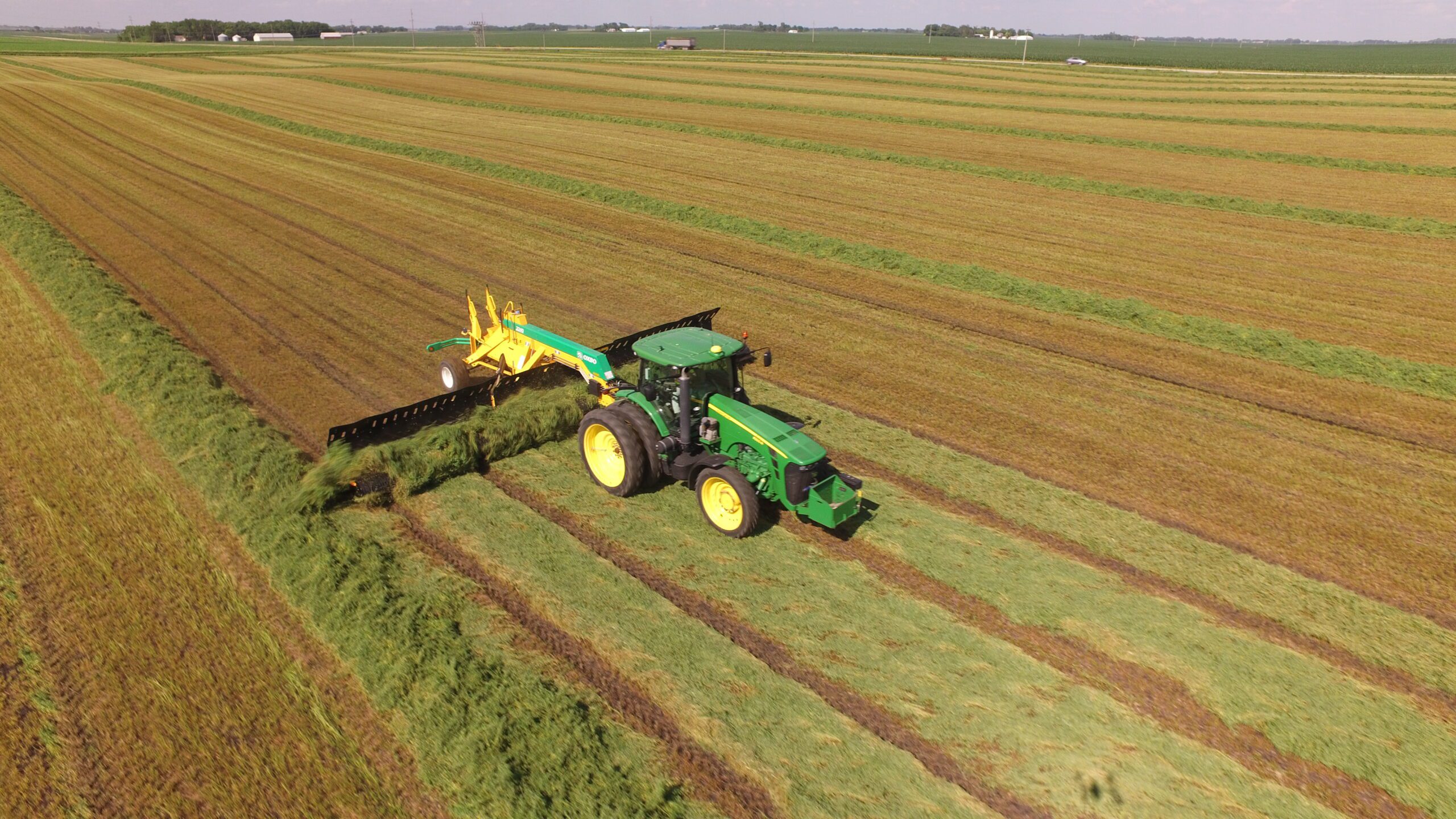Oxbo's 2340 triple forage merger in alfalfa