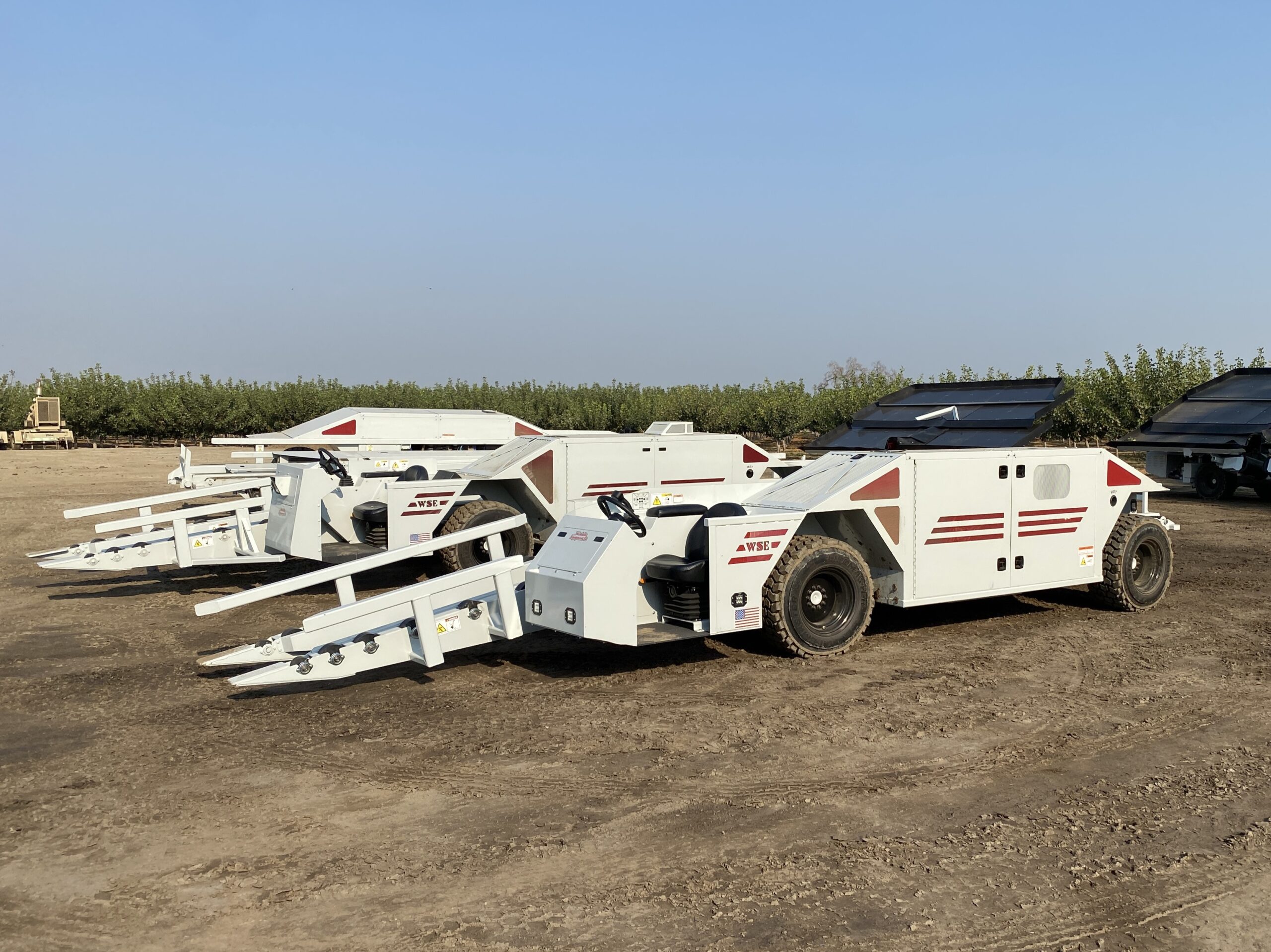 Pistachio Bin Carriers in orchard